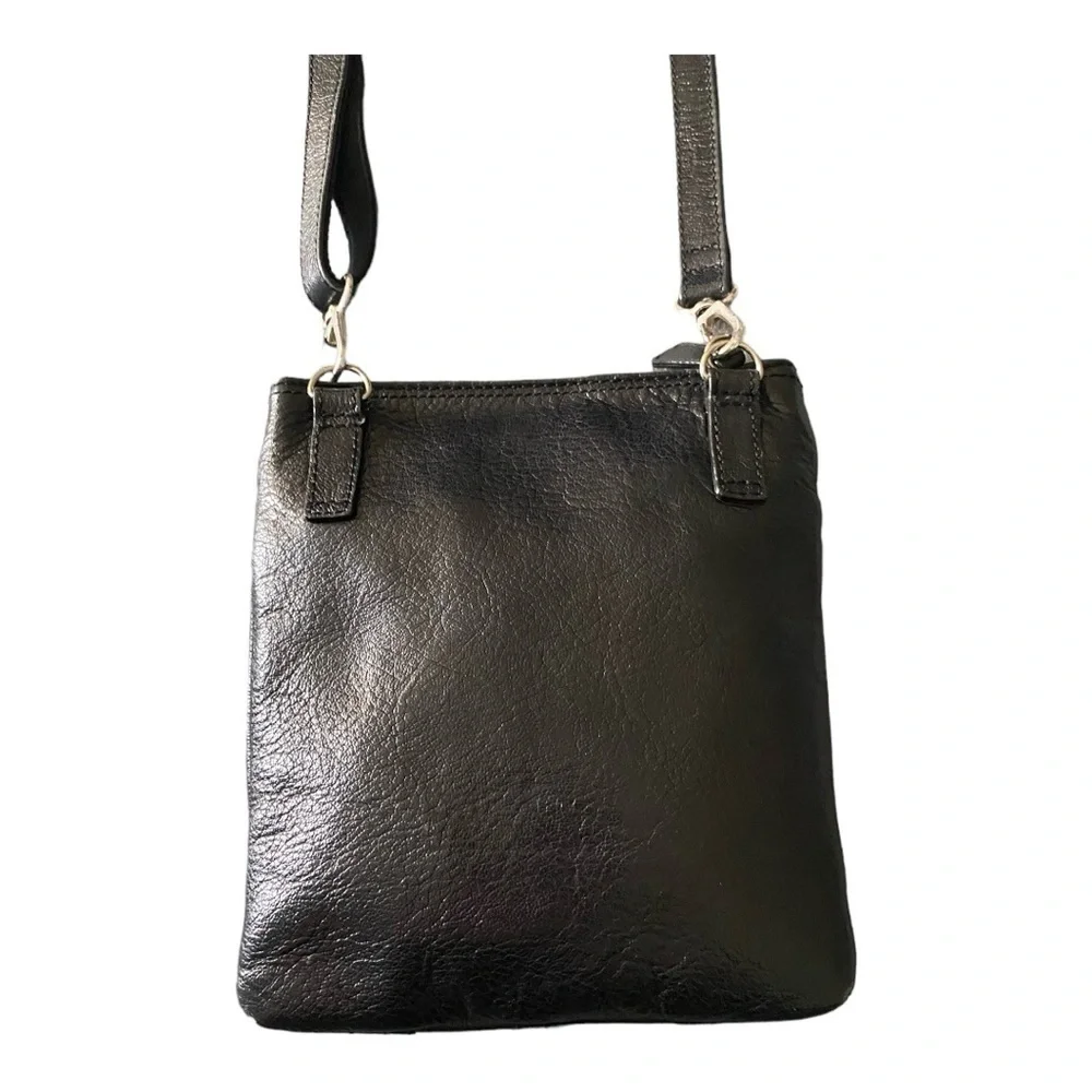 BRIGHTON-BLACK LEATHER CROSSBODY BAG